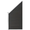 Image de vidaXL Panneau de clôture WPC 95x(105-180) cm Noir
