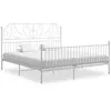 Image de vidaXL Cadre de lit sans matelas blanc métal 200x200 cm