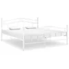 Image de vidaXL Cadre de lit sans Matelas Blanc métal 160x200 cm