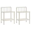 Image de vidaXL 2X Tables de Chevet Table de Nuit Armoire de Chevet Armoire de Lit Chambre à Coucher Maison Intérieur Blanc et Transparent Métal et Verre
