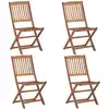 Image de vidaXL Chaises pliables d'extérieur lot de 4 Bois d'acacia solide