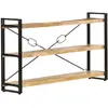 Image de vidaXL Bibliothèque à 3 niveaux 140x30x80 cm Bois de manguier massif