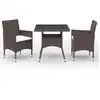 Image de vidaXL Ensemble à manger de jardin 3pcs Marron Résine tressée et verre