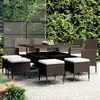 Image de vidaXL Ensemble à manger de jardin 9 pcs Résine tressée Marron