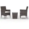 Image de vidaXL Ensemble de Bistro 3 pcs Salon de Jardin Ensemble de Meubles d'Extérieur Mobilier de Patio Balcon Résine Tressée et Verre Trempé Marron