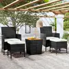 Image de vidaXL Ensemble de bistro de jardin 5pcs Résine tressée et acacia Noir