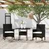Image de vidaXL Ensemble à manger de jardin 3 pcs Résine tressée Noir