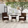 Image de vidaXL Ensemble à manger de jardin 3pcs Résine tressée Marron