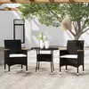 Image de vidaXL Ensemble à manger de jardin 3 pcs Résine tressée Noir