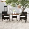 Image de vidaXL Ensemble à manger de jardin 3 pcs Résine tressée Noir