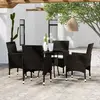 Image de vidaXL Ensemble à manger de jardin 5 pcs Résine tressée Noir