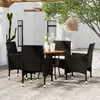 Image de vidaXL Ensemble à manger de jardin 5 pcs Résine tressée Noir