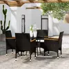 Image de vidaXL Ensemble à manger de jardin 5 pcs Résine tressée Noir