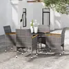 Image de vidaXL Ensemble à manger de jardin 5 pcs Résine tressée Gris
