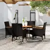 Image de vidaXL Ensemble à manger de jardin 5 pcs Résine tressée Noir