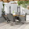 Image de vidaXL Ensemble à manger de jardin 5 pcs Résine tressée Gris