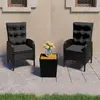 Image de vidaXL Ensemble de bistro de jardin 3 pcs rotin et bois d’acacia noir