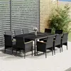 Image de vidaXL Ensemble à manger de jardin 11 pcs résine tressée gris
