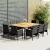 Image de vidaXL Ensemble à manger de jardin 11 pcs résine tressée gris