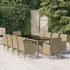 Image de vidaXL Ensemble à manger de jardin 11pcs Résine tressée Beige