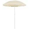 Image de vidaXL Parasol de Jardin avec Mât en Acier, Pare-Soleil de Patio, Abri de Soleil, Parasol de Terrasse Arrière-Cour Extérieur, Sable 180 cm