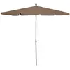 Image de vidaXL Parasol de jardin avec mât 210x140 cm Taupe