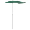 Image de vidaXL Demi-Parasol de Jardin avec mât 180x90 cm Vert
