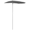 Image de vidaXL Demi-parasol de jardin avec mât 180x90 cm anthracite