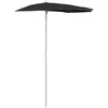 Image de vidaXL Demi-parasol de jardin avec mât 180x90 cm noir