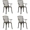 Image de vidaXL Chaises de jardin lot de 4 Aluminium coulé Bronze