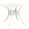 Image de vidaXL Table de Jardin Table de Salle à Manger Table à Dîner Table de Patio Meuble de Jardin Extérieur Blanc 90x90x73 cm Aluminium Coulé