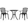 Image de vidaXL Ensemble de bistro 3 pcs Aluminium coulé Noir