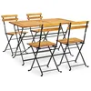 Image de vidaXL Mobilier à Dîner d'Extérieur Pliable 5 pcs Salon de Jardin Table et Chaises de Salle à Manger Mobilier de Patio Terrasse Bois d'Acacia Massif