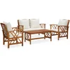 Image de vidaXL Salon de Jardin 4 pcs avec Coussins Bois d Acacia Solide
