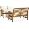 Image de vidaXL Salon de jardin 3 pcs avec coussins Bois d'acacia massif
