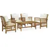 Image de vidaXL Salon de jardin 5 pcs avec coussins Bois d'acacia solide