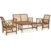 Image de vidaXL Salon de jardin 4 pcs Bois d'acacia solide
