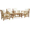 Image de vidaXL Salon de Jardin 5 pcs avec Coussins Bois d'acacia Solide