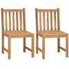 Image de vidaXL 2X Bois de Teck Solide Chaises de Jardin Sièges de Salle à Manger Chaises de Patio Sièges de Terrasse Chaises d'Extérieur Sièges de Jardin
