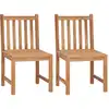 Image de vidaXL Chaises de jardin lot de 2 Bois de teck solide
