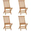 Image de vidaXL Chaises de jardin pliables lot de 4 Bois de teck massif