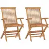 Image de vidaXL Chaises de jardin pliables lot de 2 Bois de teck massif