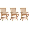 Image de vidaXL Chaises de jardin pliables lot de 3 Bois de teck massif