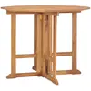 Image de vidaXL Table à dîner pliable de jardin Ø90x75 cm Bois de teck solide