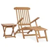 Image de vidaXL Chaise Longue de Jardin avec Repose Pied et Table Bois de Teck