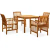 Image de vidaXL Ensemble à manger de jardin 5 pcs avec coussins Acacia solide