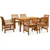 Image de vidaXL Ensemble à manger de jardin 7 pcs avec coussins Acacia solide