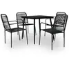 Image de vidaXL Ensemble à manger de jardin 5 pcs Corde en coton et acier Noir