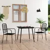 Image de vidaXL Ensemble à manger de jardin 3 pcs Corde en coton et acier Noir