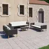 Image de vidaXL Salon de jardin 5 pcs avec coussins résine tressée noir